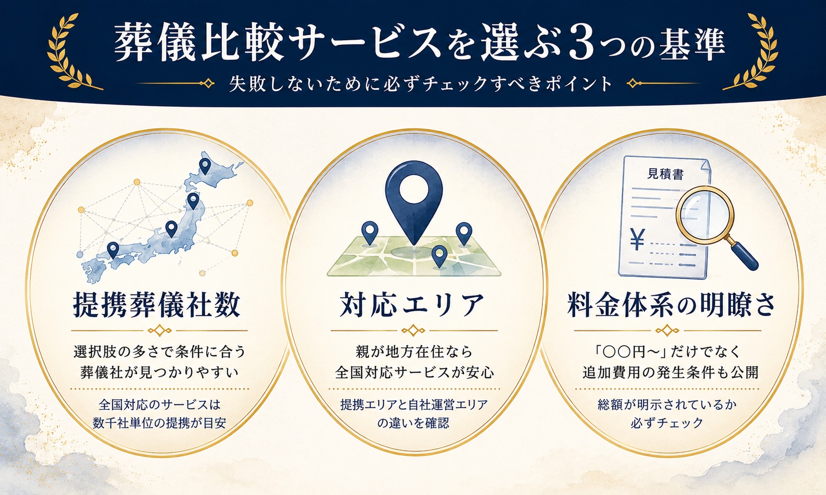 葬儀比較サービスを選ぶ3つの基準