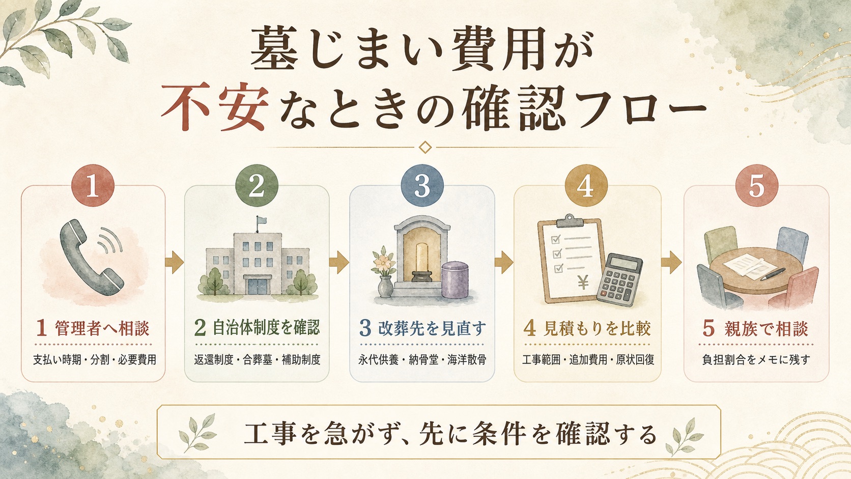 墓じまい費用を補助金・撤去費・改葬先に分けて確認する流れ