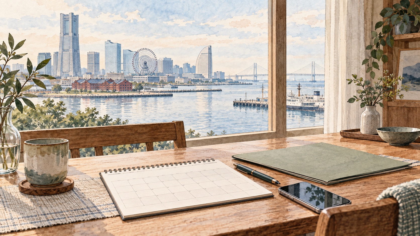 横浜で火葬場を探す前に日程と書類を確認する水彩の情景